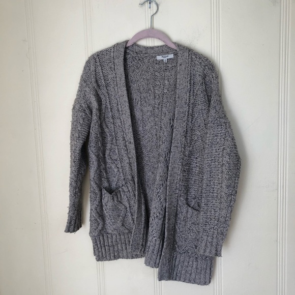 Madewell Panel-stitch open cardigan grey XS - Picture 3 of 8